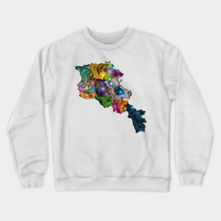 Spirograph Patterned Armenia Administrative Divisions Map Crewneck Sweatshirt